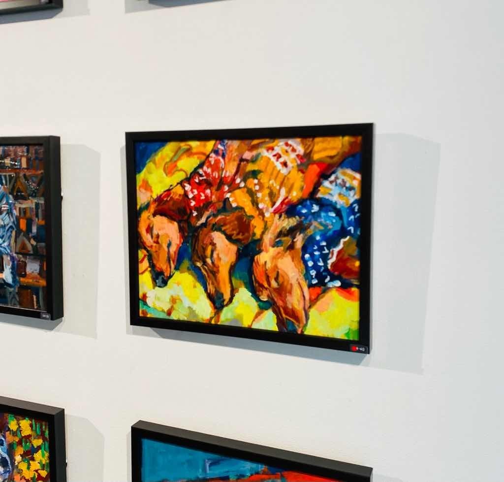 OIL COLOUR | 油彩画 #現代アート #犬 #猫