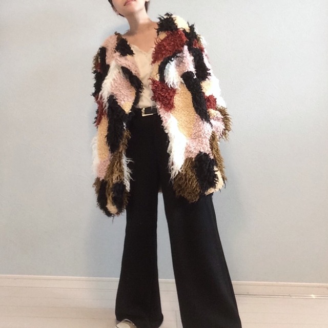 patchwork fur jacket