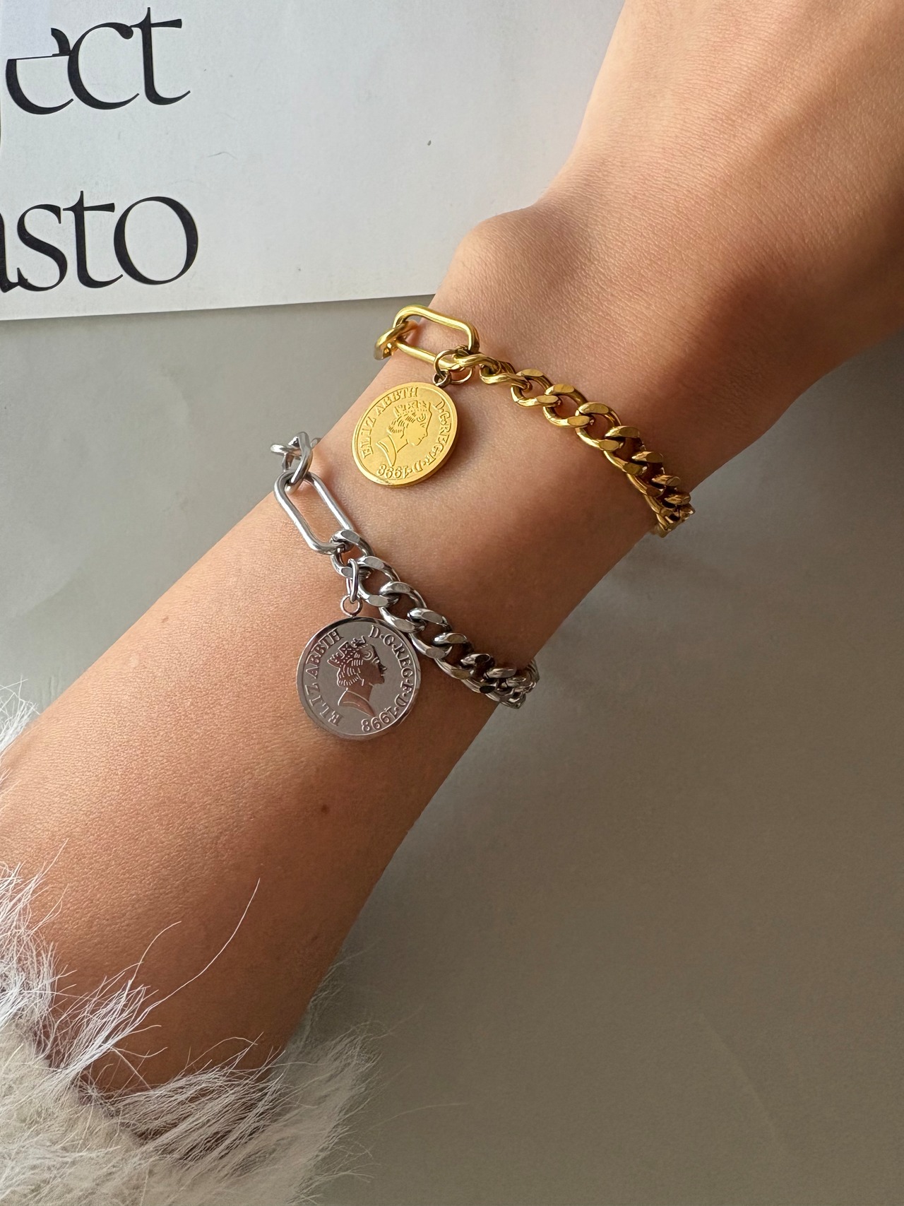 ss coin bracelet