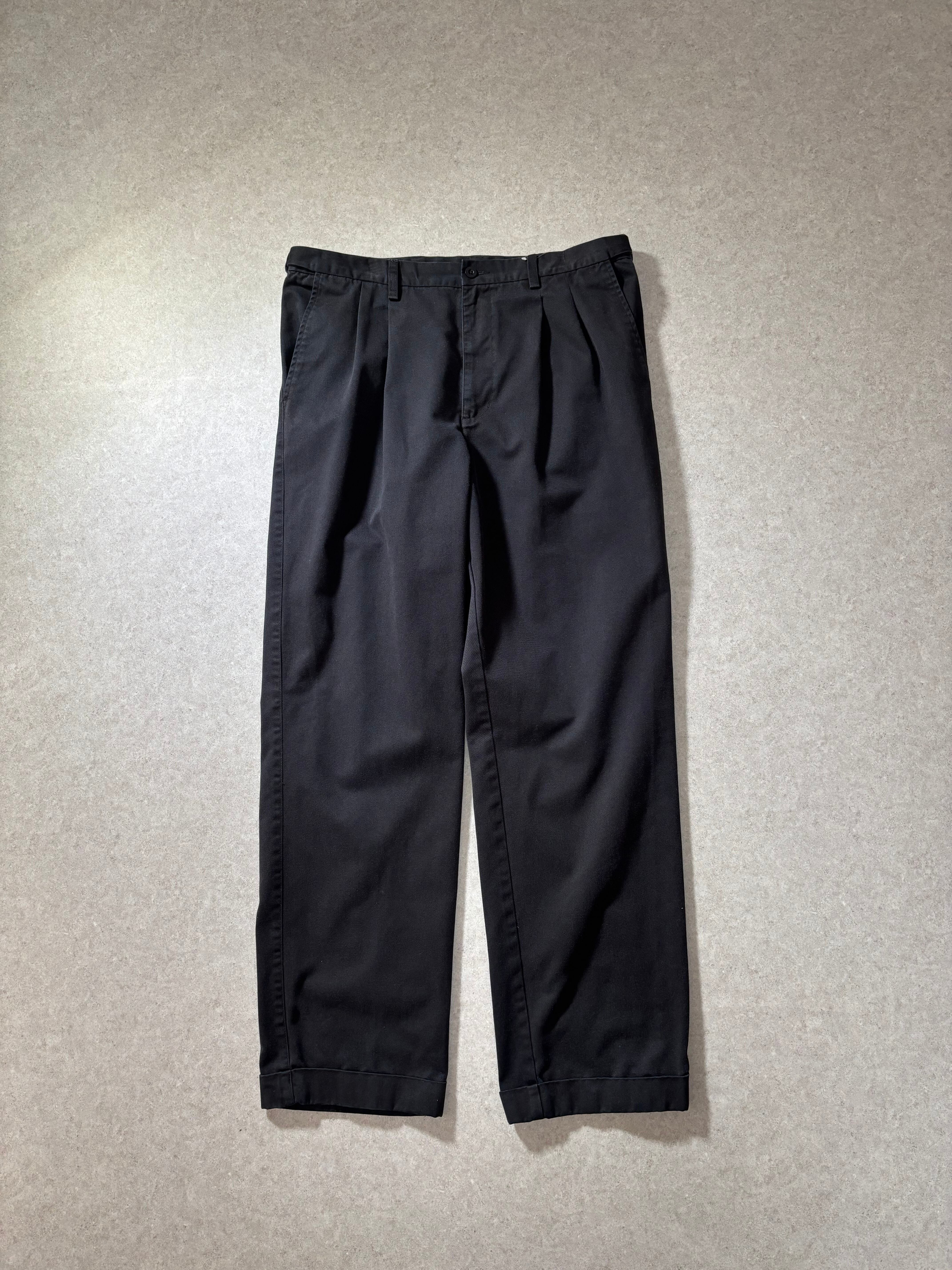 【90s USA製】DOCKERS 2タックチノ ブラック W36L30 DOCKERS チノパン W36 ドッカーズ ビッグサイズ タックパンツ ブラック
