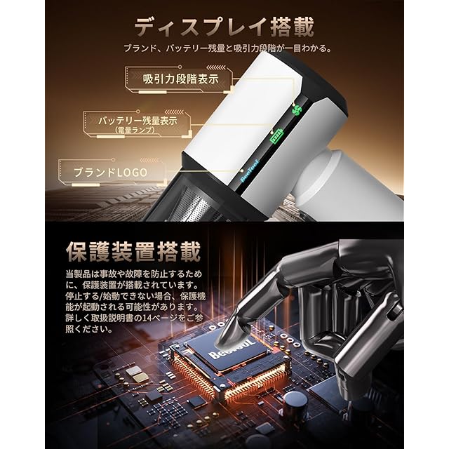 BeeTool ハンディクリーナー 多機能 【3種吸引モード＆ディスプレイ