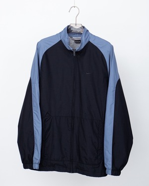 "NIKE" 2-tone design nylon zip up jacket