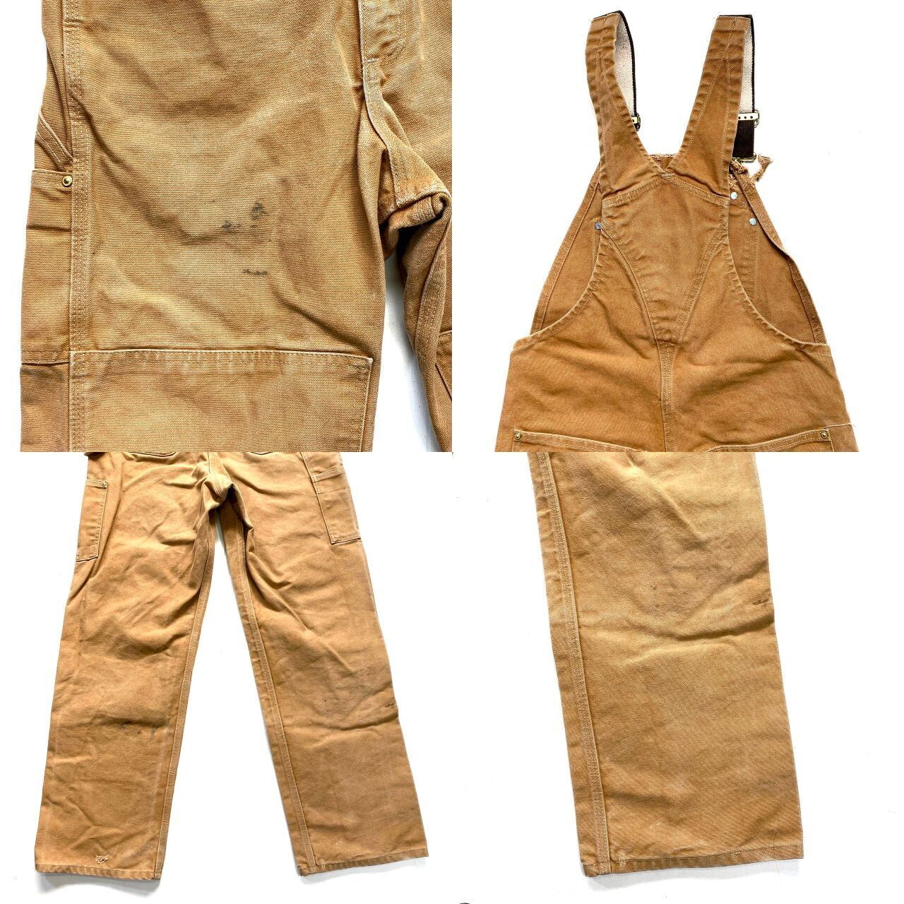 90年代 Carhartt カーハート ダック地 ダブルニー オーバーオール メンズＷ32 古着 キャメルブラウン 茶色 90s ビンテージ  ヴィンテージ【オーバーオール】 | cave 古着屋【公式】古着通販サイト