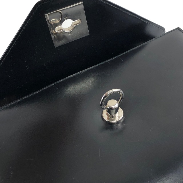 CELINE セリーヌ ショルダーバッグ ブラック シルバー ガンチーニ レザー チェーンバッグ vintage ヴィンテージ オールド 7mxwht