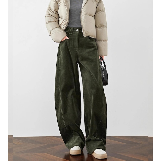 curved corduroy pants 10878
