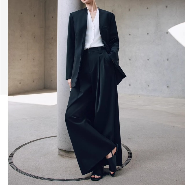 【ノッチドラペル長袖 ジャケットパンツセットアップ 】P02170