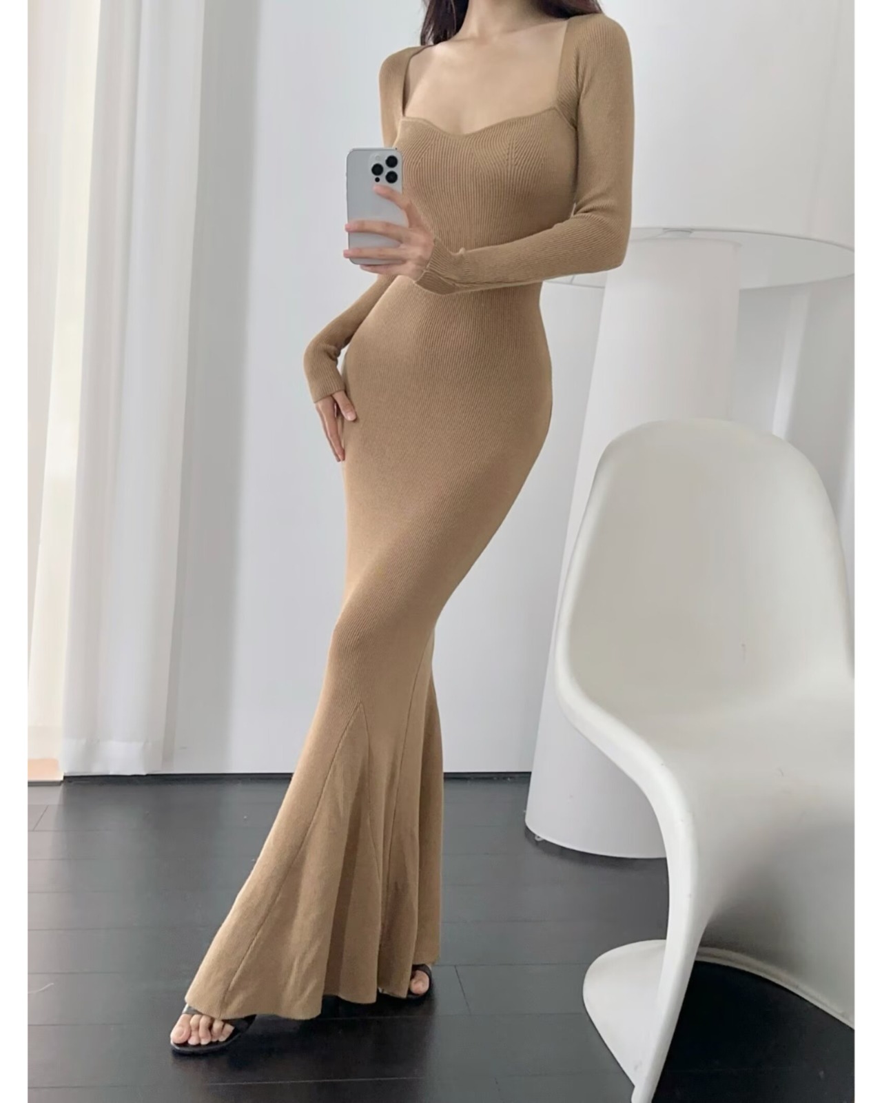 マーメイドリブニットワンピース 3color A0703 - 5