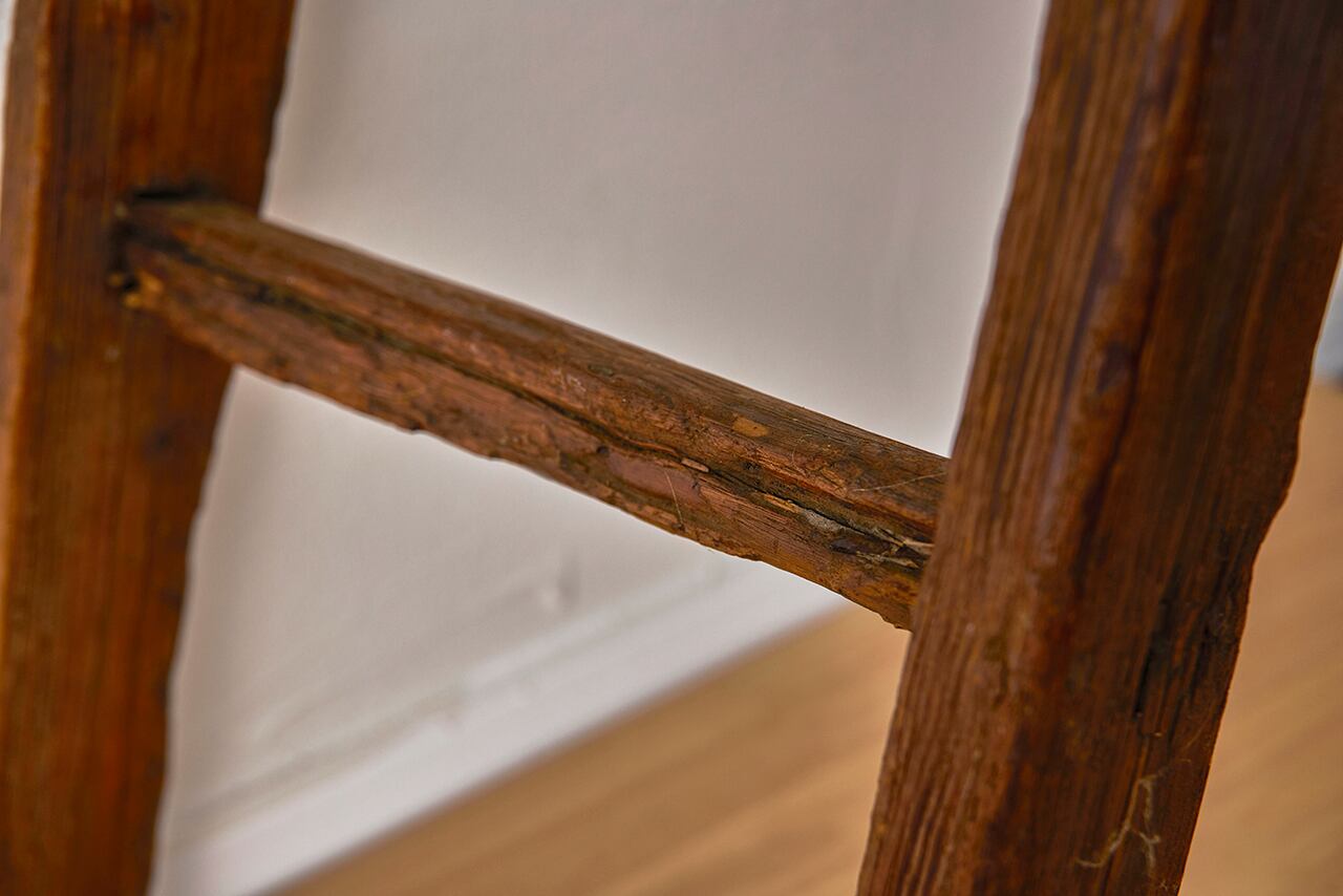 02ヴィンテージ◇スリムサイズの古い木製階段◇梯子 ハシゴ ステップ