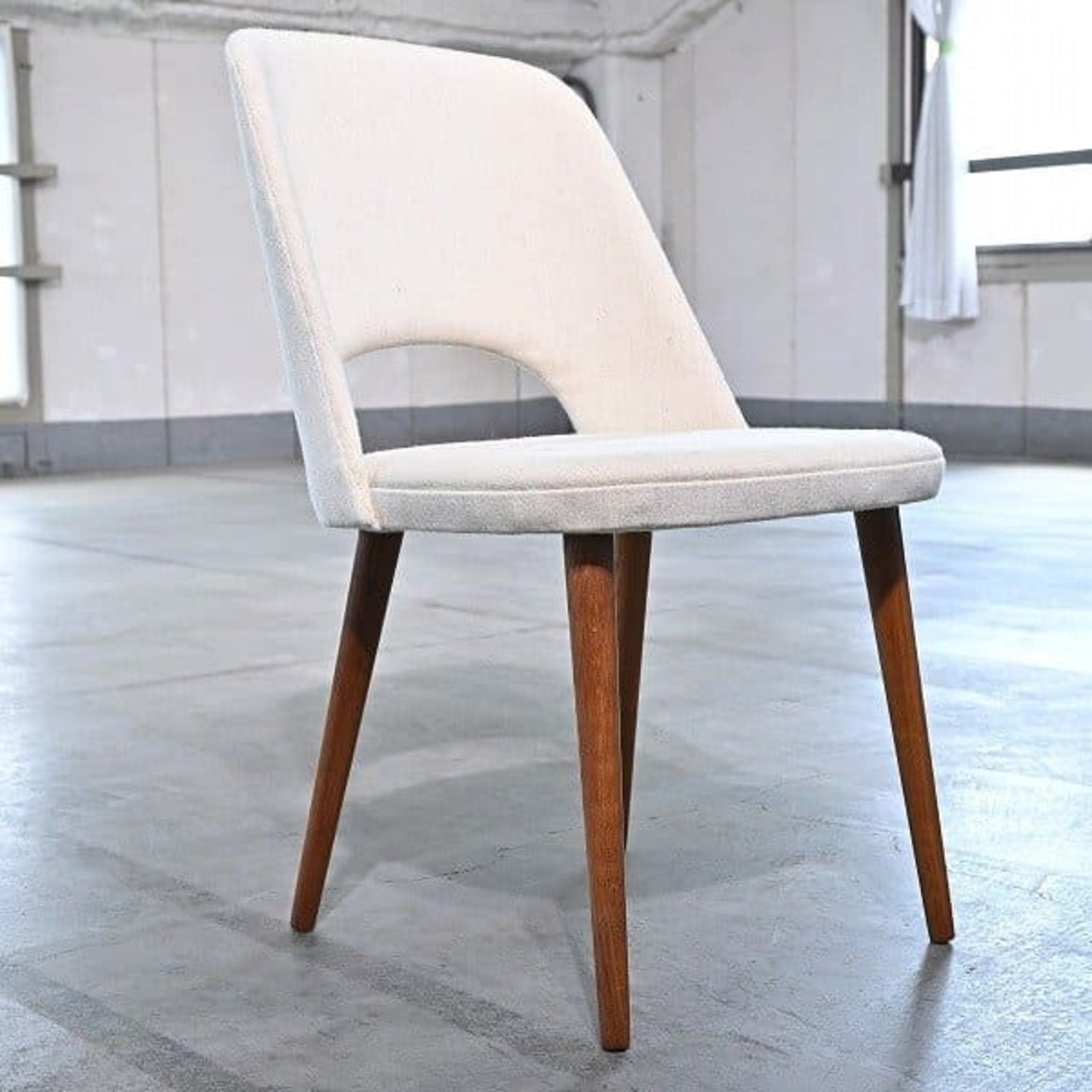 北欧デンマーク製 サイドチェア オーク無垢材 ナチュラル ハイバック ダイニング 椅子 腰掛け リビング 書斎 寝室 ラウンジ【中古家具/中古インテリア/USED家具ユーズド家具/リサイクル】