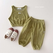 【取寄】Dailybebe ベロア セットアップ|秋服|韓国子供服|26/AT
