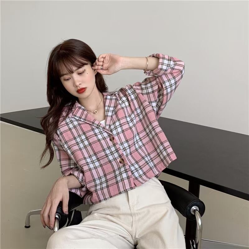 オープンカラー チェック シャツジャケット  AJ−3346-3662