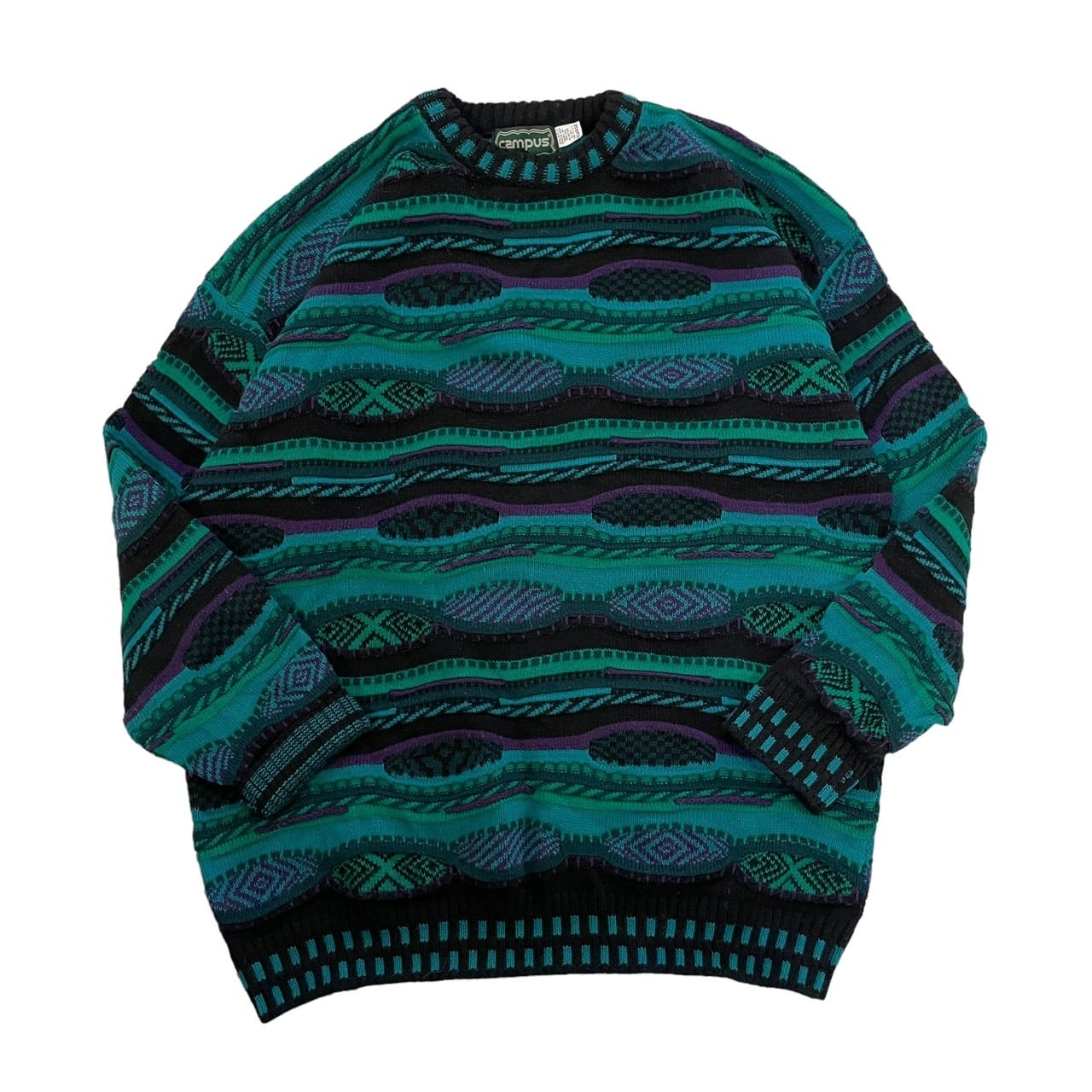 1990's campus / 3D knit ニットセーター #D612