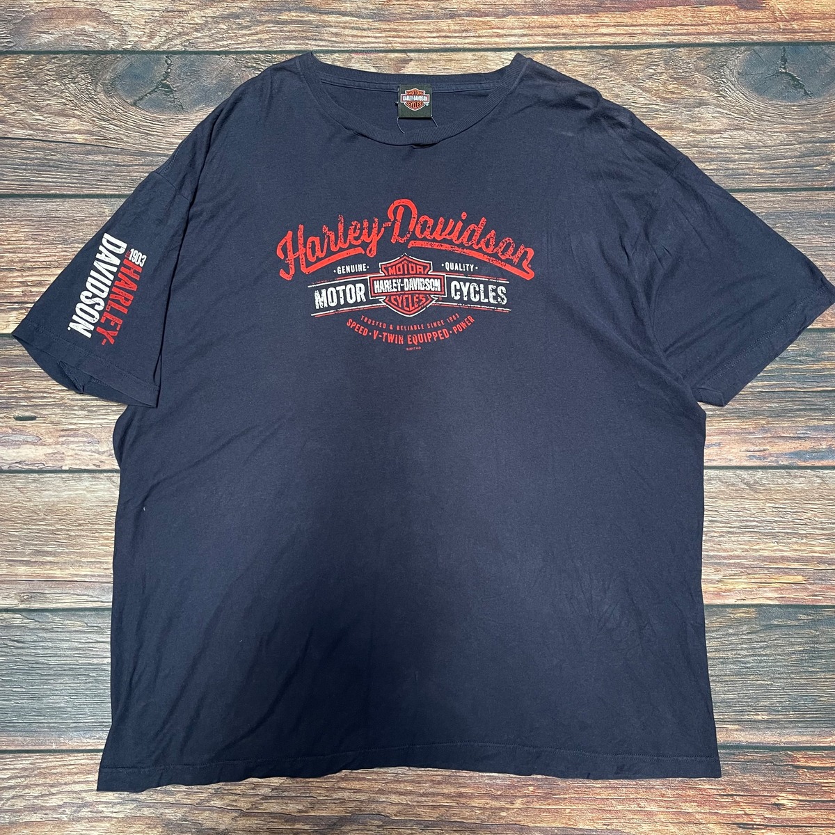 ハーレーダビッドソン 半袖Tシャツ ブラック 両面プリント 3XL | 古着 