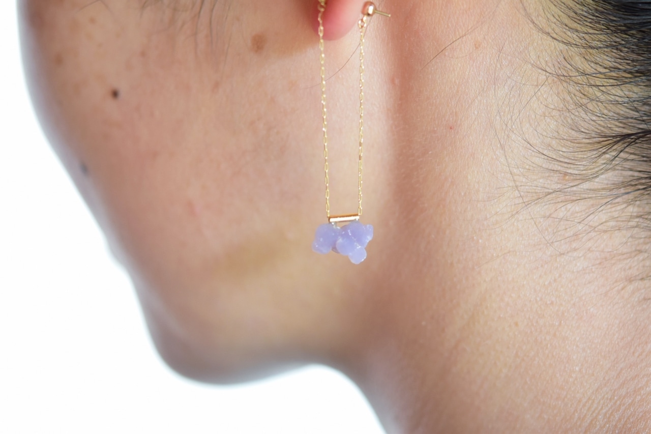 【monaka】Grape stone earrings - グレープストーン