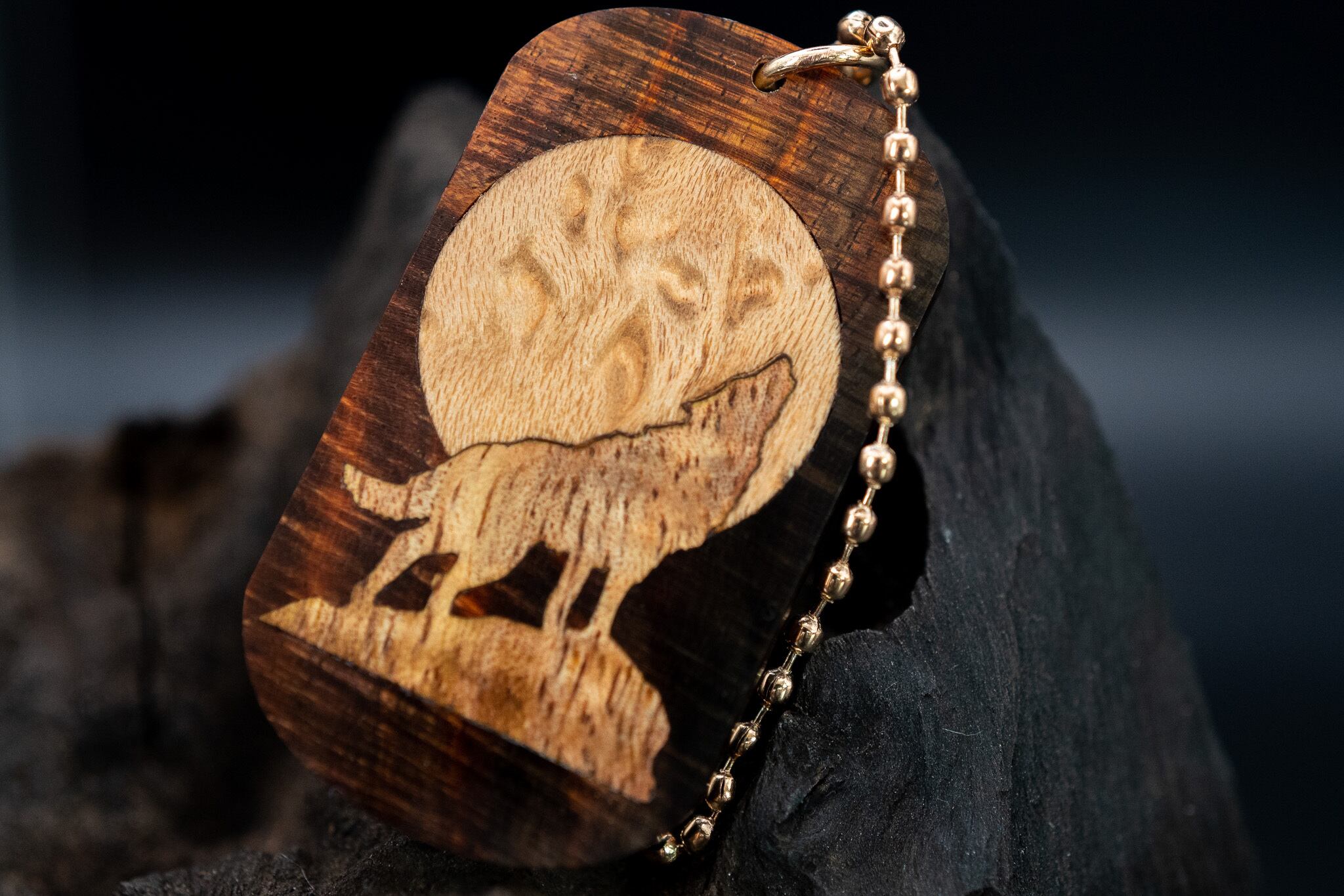 【21世紀最高峰の材】サイアミーズローズウッド マイクロカーリー 月とオオカミ