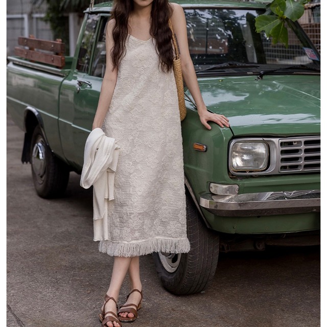 Fringe Slip Slender Dress