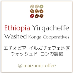 【送料込】エチオピア イルガチェフェ地区 ウォッシュド コンガ農協 - Ethiopia Yirgacheffe Washed Konga Cooperatives - 300g(100g×3)