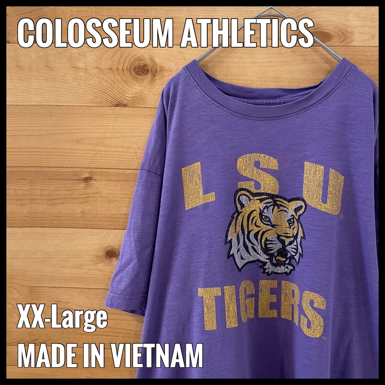 【COLOSSEUM ATHLETICS】カレッジ LSU ルイジアナ州立大学 プリント Tシャツ ロゴ イラスト TIGERS 2XL ビッグサイズ US古着