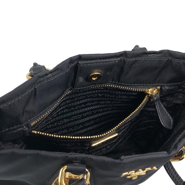 PRADA プラダ ハンドバッグ ブラック ロゴ ベルトモチーフ ナイロン vintage ヴィンテージ オールド zm3r7k