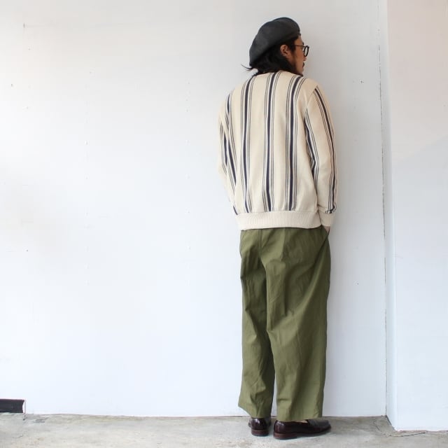 Orgueil 綿麻ストライプニットカーディガン Stripe knit cardigan / OR