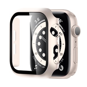【人気】BELIYO Apple Watch ケース 45mm 対応 アップルウォッチ カバー 一体型 Apple Watch カバー 全面保護 二重構造 アップルウォッチ ケース PC素材 日本旭硝子材 キズ防止 軽量 強化ガラス Apple Watch Series 9/8/7 アップルウォッチ9/8/7 対応(45mm，スターライト)
