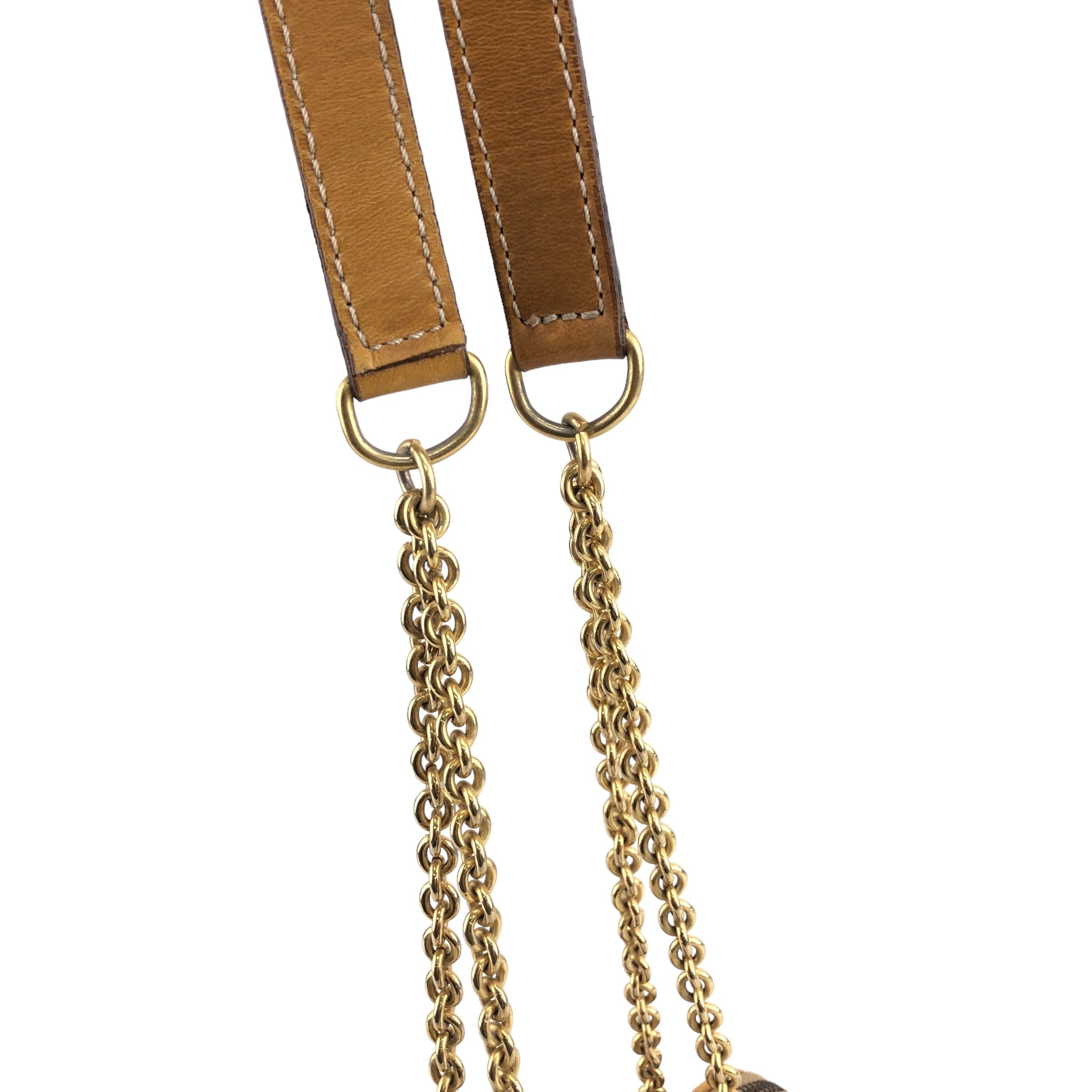 CELINE セリーヌ   ショルダーバッグ ベージュ サークルロゴチャーム レザー がま口 チェーンショルダー 2aechi CELINE セリーヌ ショルダーバッグ ベージュ サークルロゴチャーム