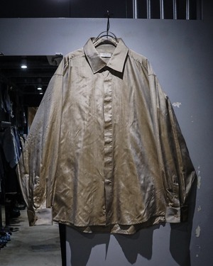 【add (C) vintage】“Ermenegildo Zegna” Champagne Gold Vintage L/S Silk Shirt