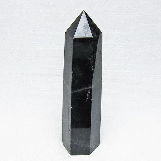 モリオン 六角柱 黒水晶 ポイント 置物 一点物 142-11218