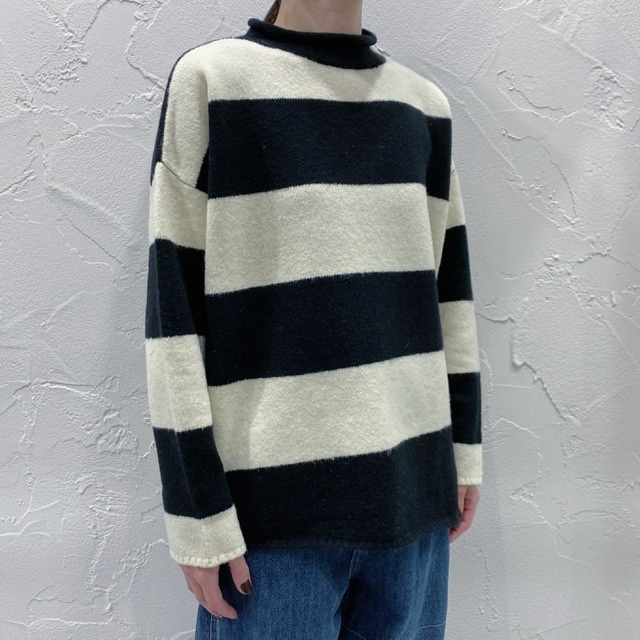 TANG asymmetric hem border pullover