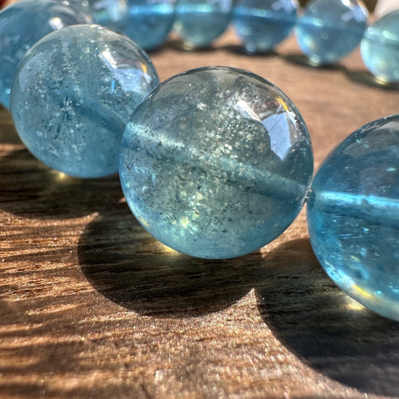 トップクオリティ 湿気る モスアクアマリンブレスレット 4 