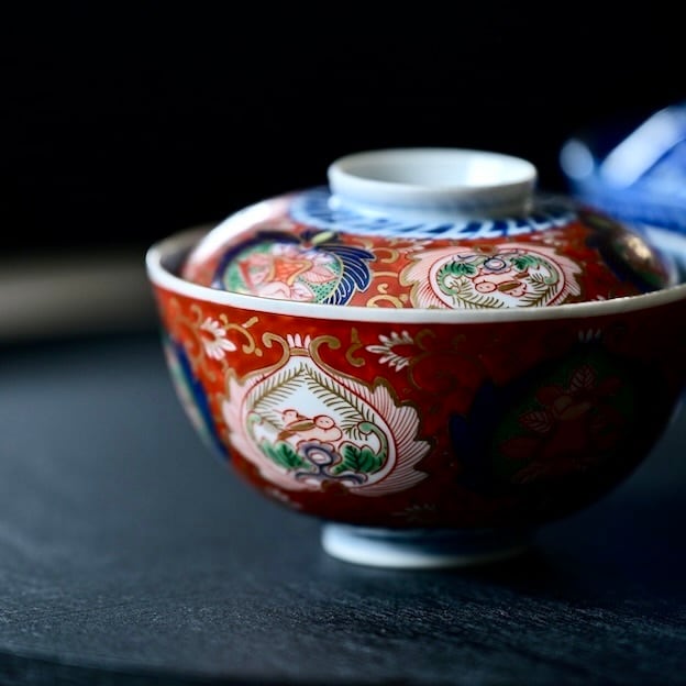 51220】 伊万里金彩 蓋つき碗(1個) 明治/ Imari Rice Bowl with a rid