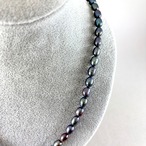 バロックパールネックレス ロングナゲット小粒mix black Baroque　留め具国内交換済み