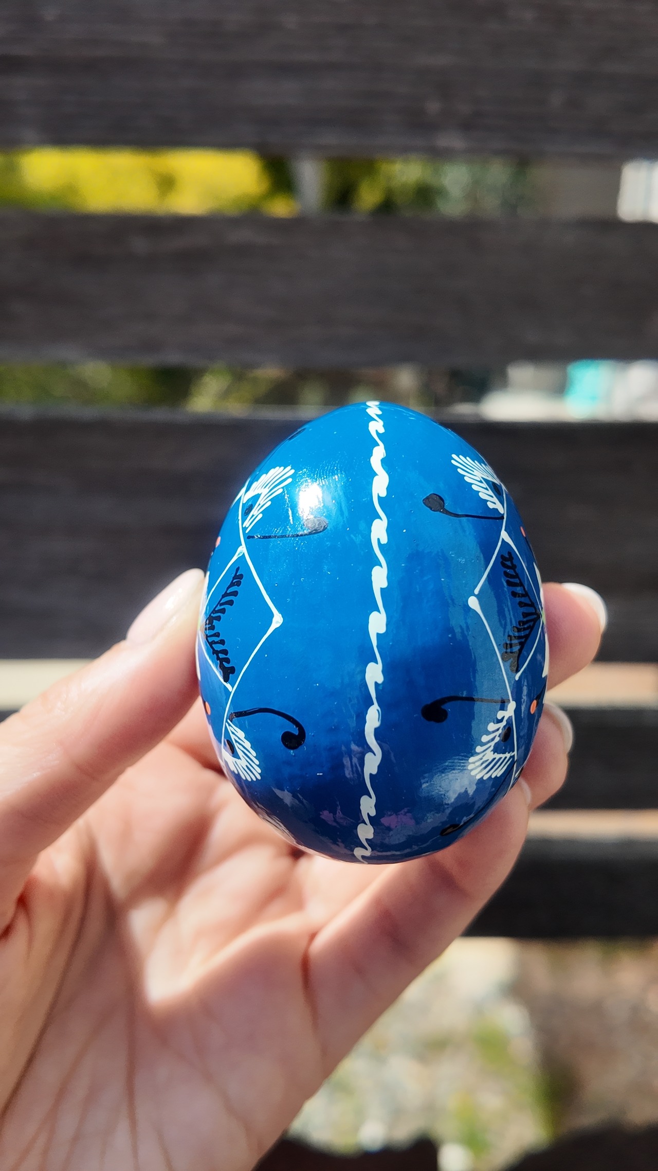 装飾用木製プィサンカ（イースターエッグ）with stand　コロミヤモデル - 5