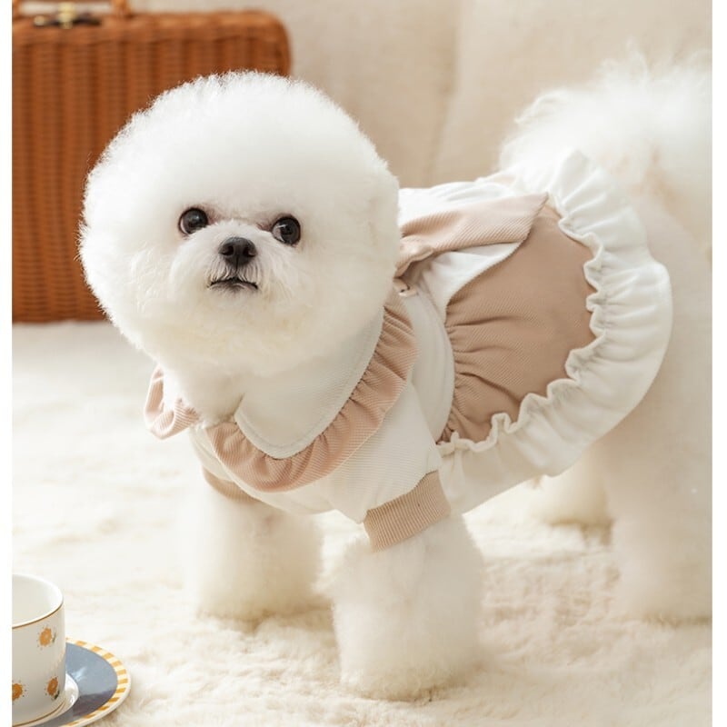 犬の服 ロリータワンピース おしゃれペット 犬用 洋服 裏地起毛で