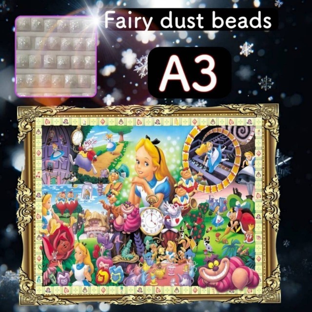 四角ビーズ（fairy１～３色入り）【fairydust-34】A3サイズ☆ダイヤモンドアート