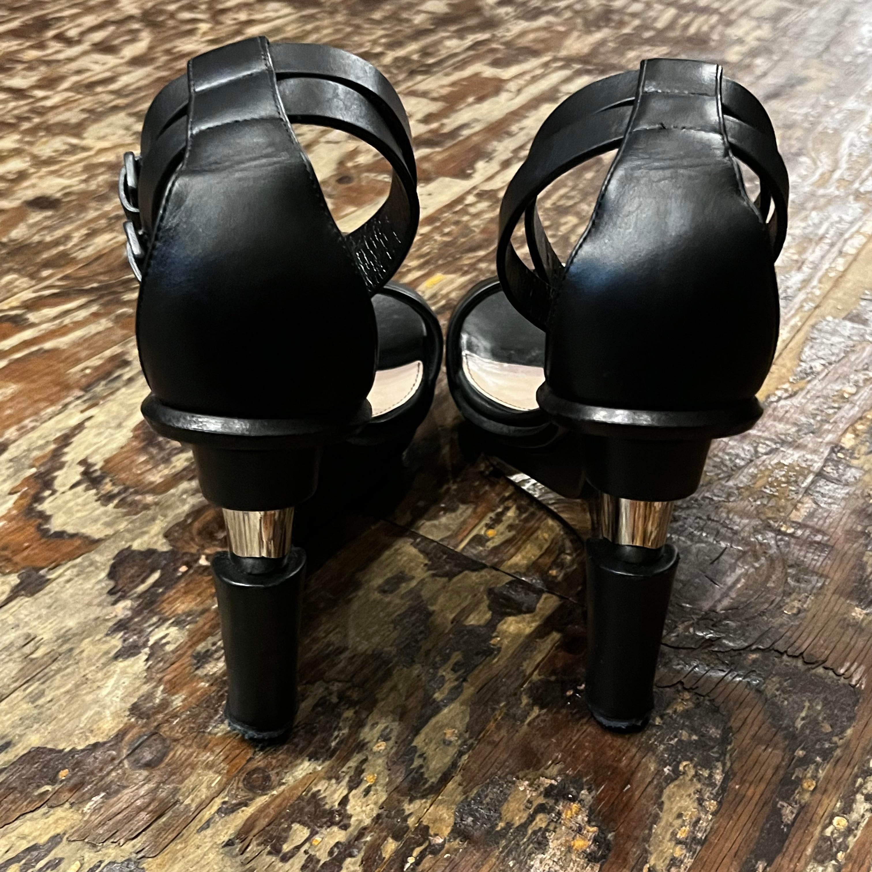 Alexander McQueen アレキサンダーマックイーン laether wedge ヒール 