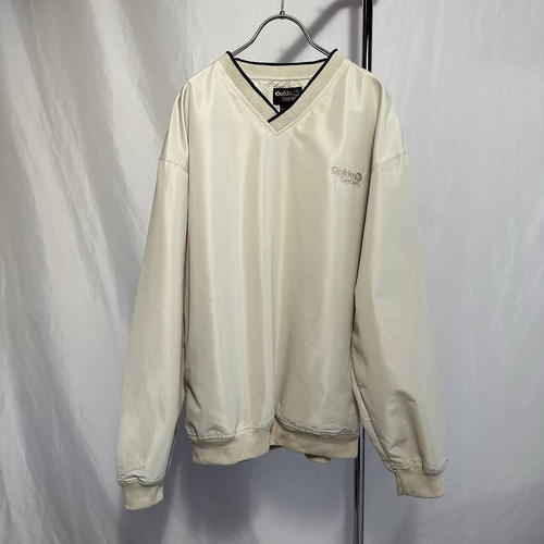 Vジャン　size：M　プルオーバー　クリーム色　古着