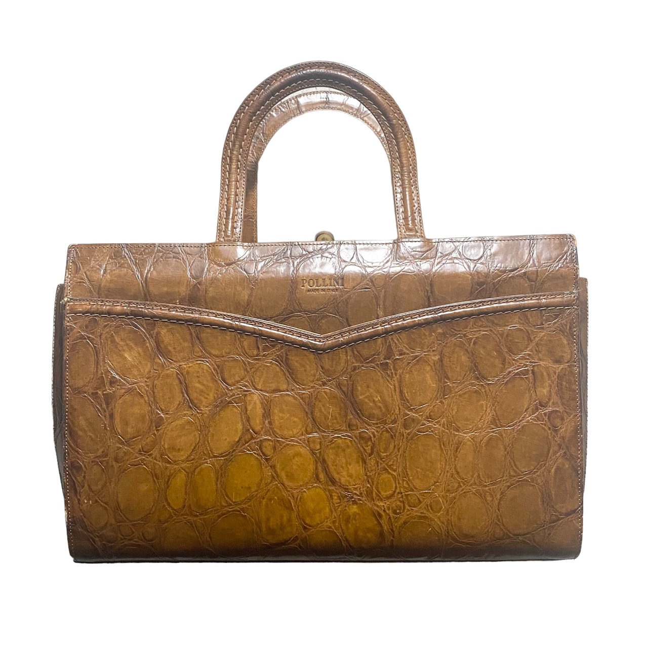 POLLINI embossed leather 2way boston bag