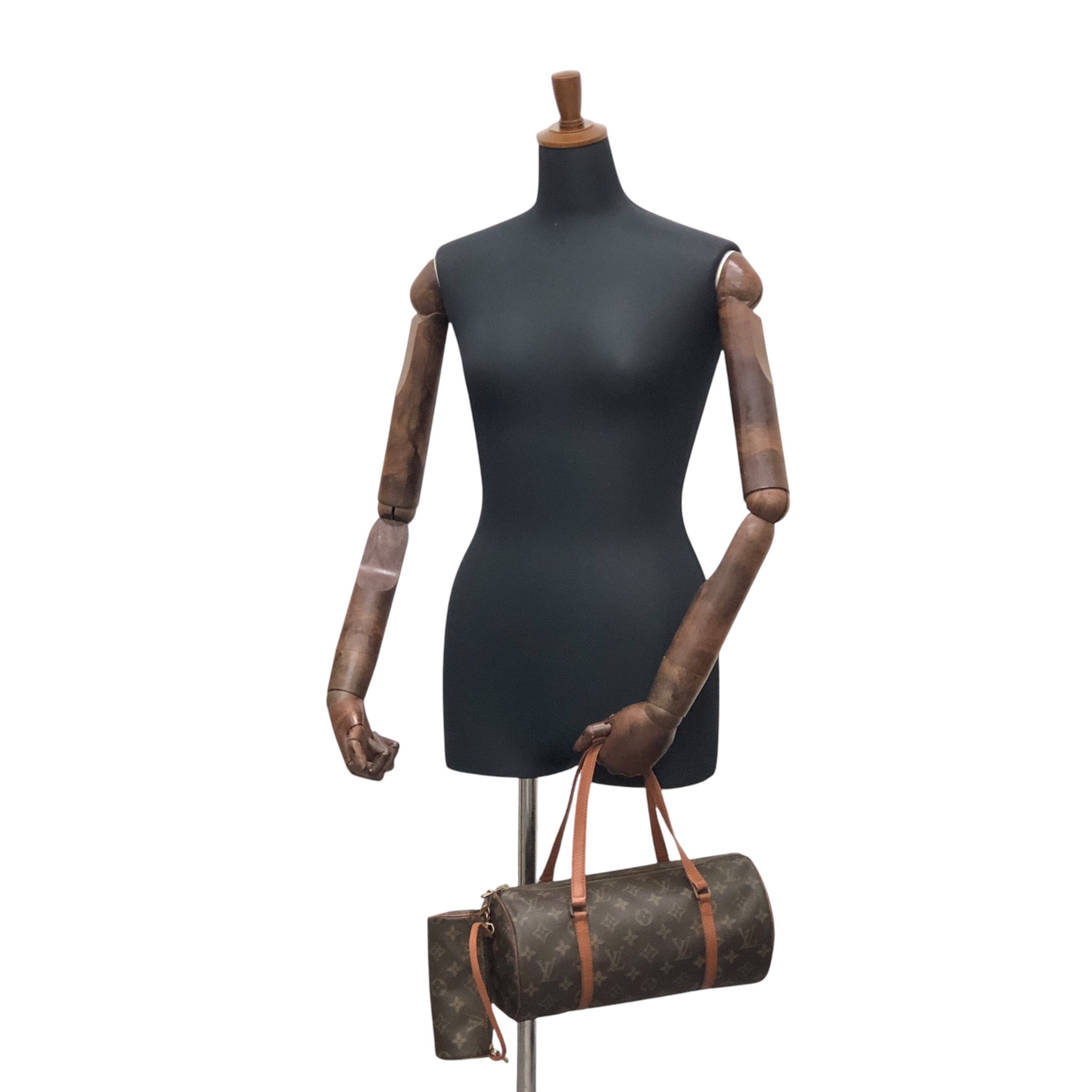 ルイ　ヴィトン　ロールポーチ LOUIS VUITTON ルイヴィトン モノグラム ハンドバッグ ブラウン PVC