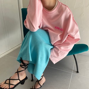 back slit color knit skirt_LN0619