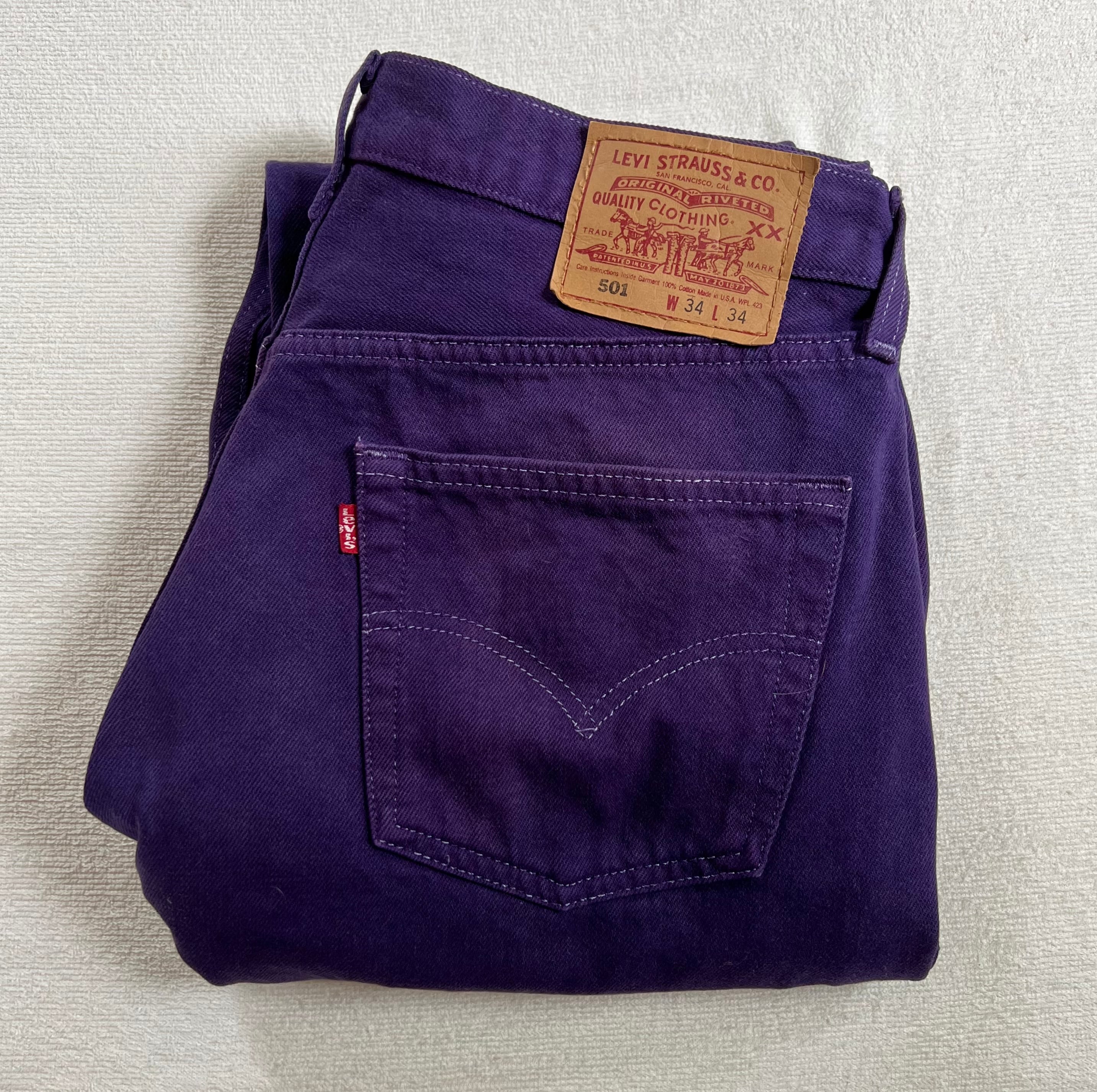 Levi's 501 USA製 W34×L34 リーバイス パープル カラー デニム 紫 染め