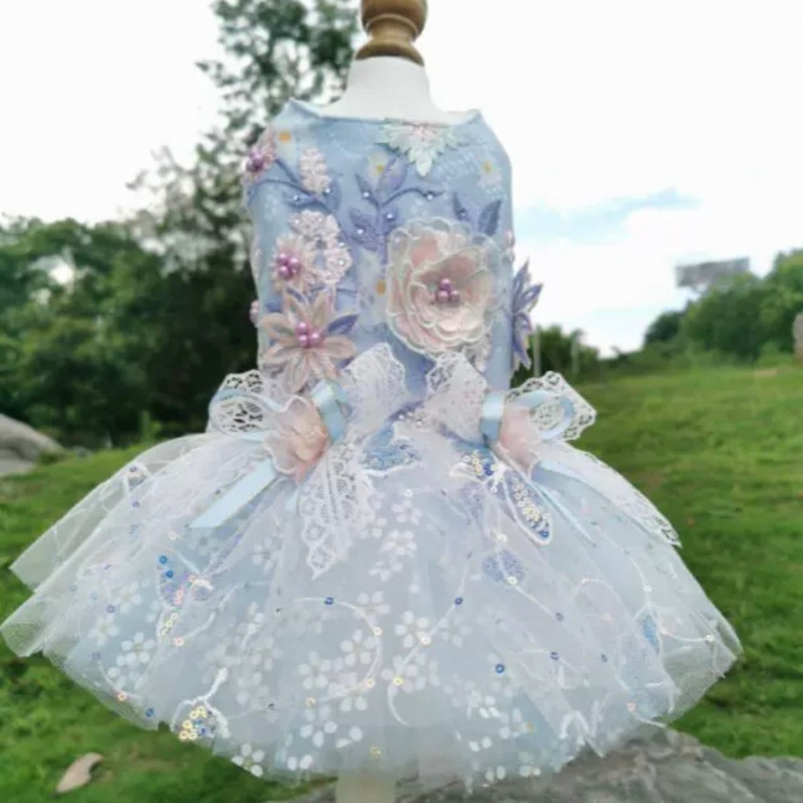 フラワーモチーフ刺繍ワンピース 00251