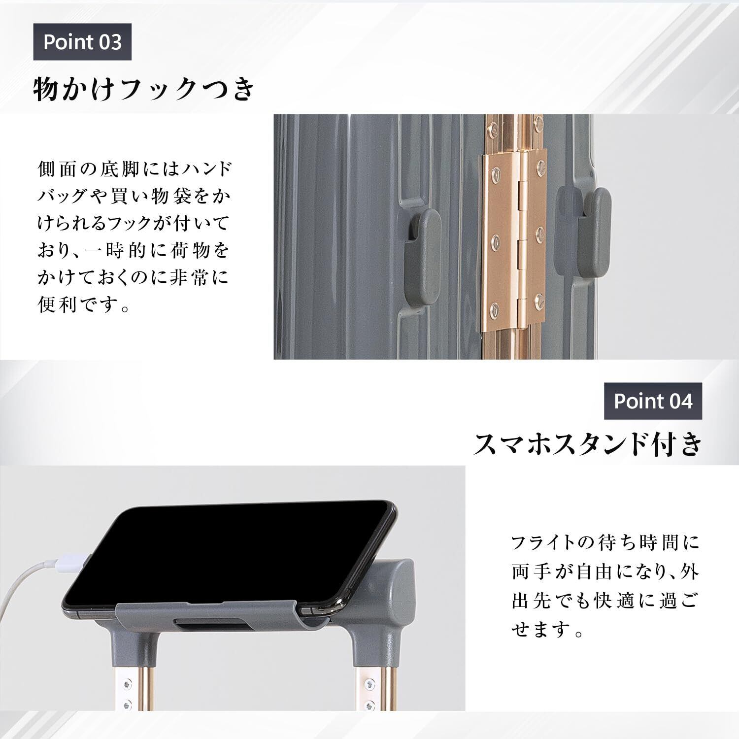 人気商品】[GURAMU] スーツケース S M Lサイズ アルミフレーム USB