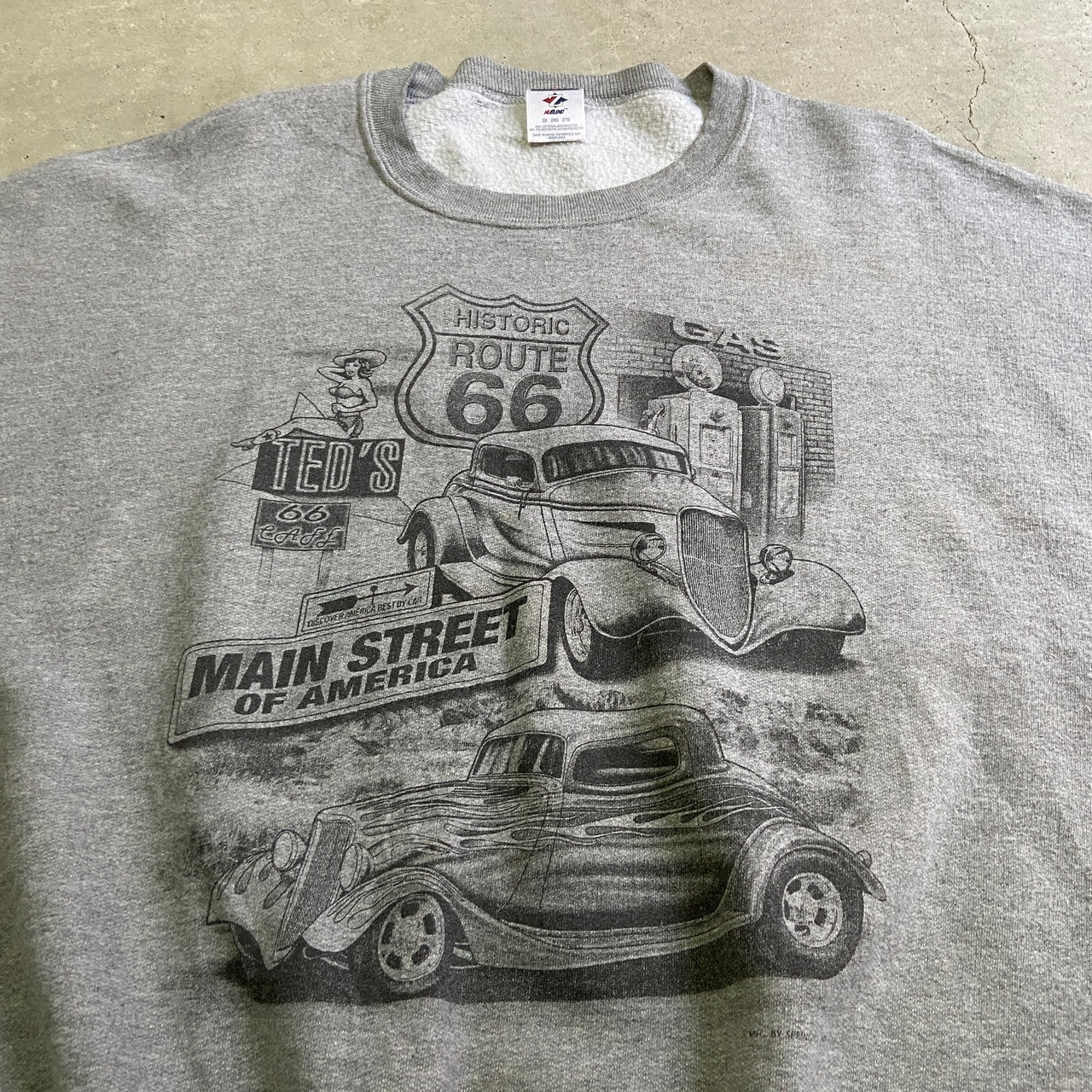 ビッグサイズ 90年代 JERZEES ジャージーズ ROUTE66 車 プリント 