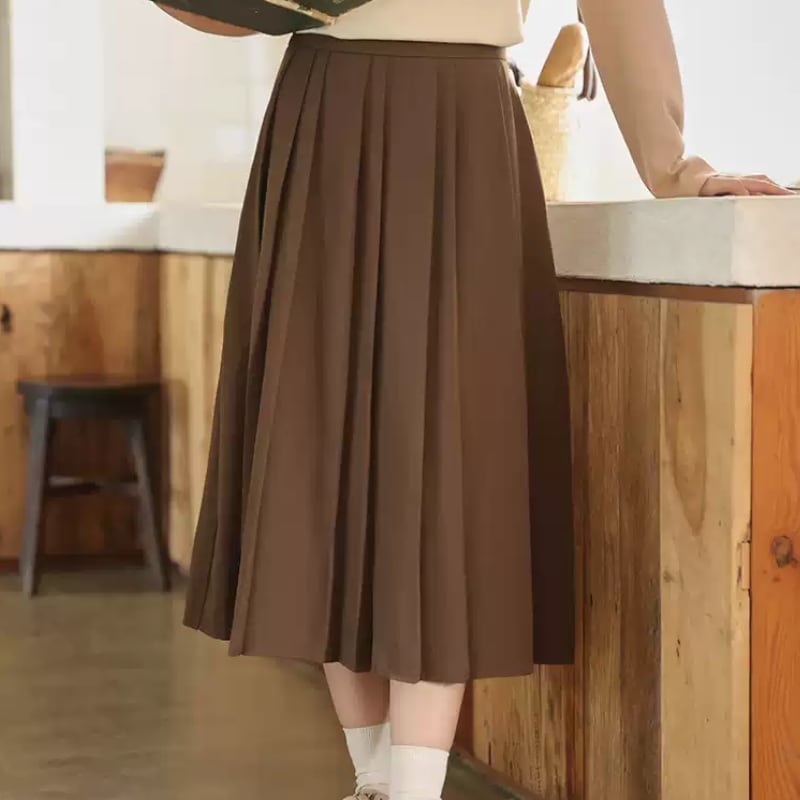 ハイウエストプリーツスカート M0701