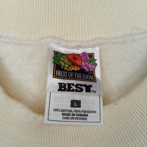 90s　カナダ製　フルーツオブザルーム　スウェット　トレーナー　裏起毛　刺繍ロゴ