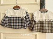 ベルベベ / valubebe / チェックケープブラウス / 韓国子供服 / ベビー|キッズ / 26winter〖取寄〗*6M~S*
