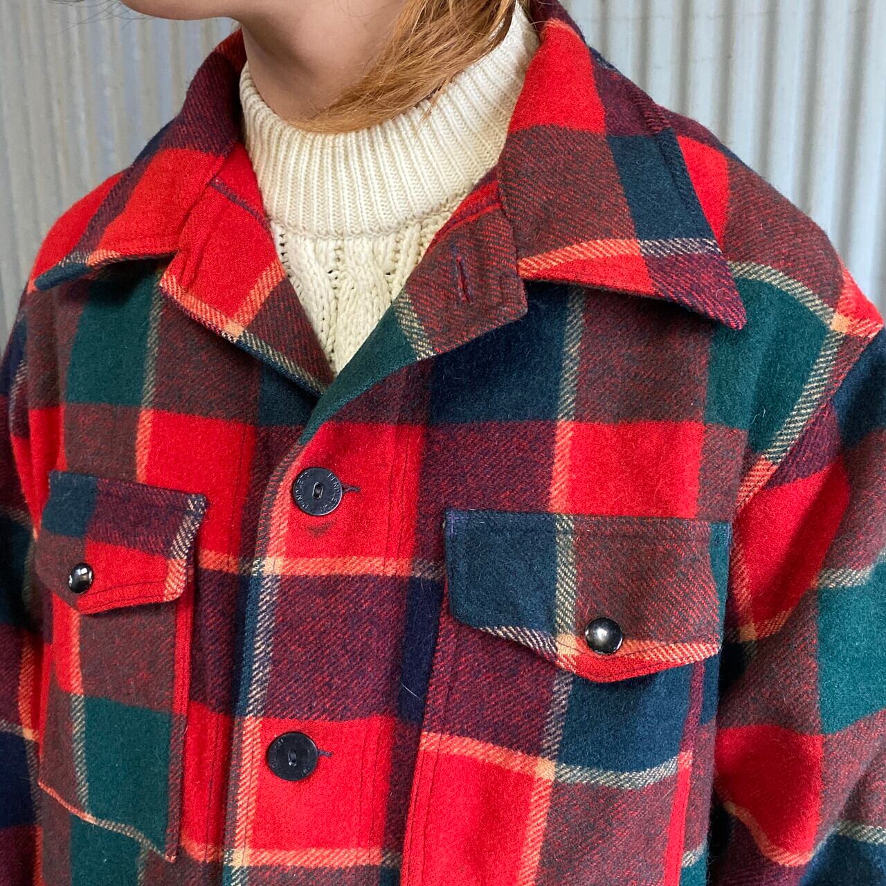 70年代 ビンテージ PENDLETON ペンドルトン チェック柄 ウールジャケット 4ポケット メンズXL 古着 70s ヴィンテージ レッド系  赤色 【ブルゾン・ジャケット】【SA30】 | cave 古着屋【公式】古着通販サイト