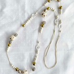ネックレス　ロングネックレス　軽い素材　白×ゴールド 12accz7-5