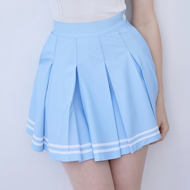 Tennis Line Color Skirt（SkyBlue）